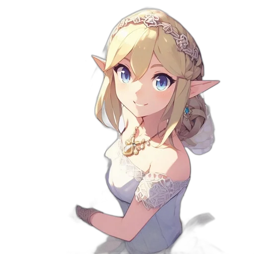 dress, crown, face, staff transparent PNG cut-out