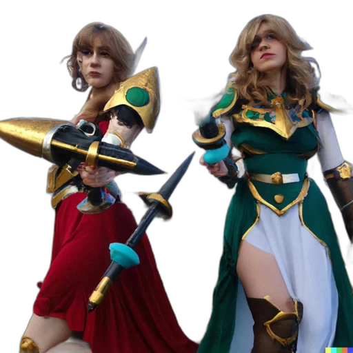 concept art, 3d render, fantasy art, two transparent PNG cut-out