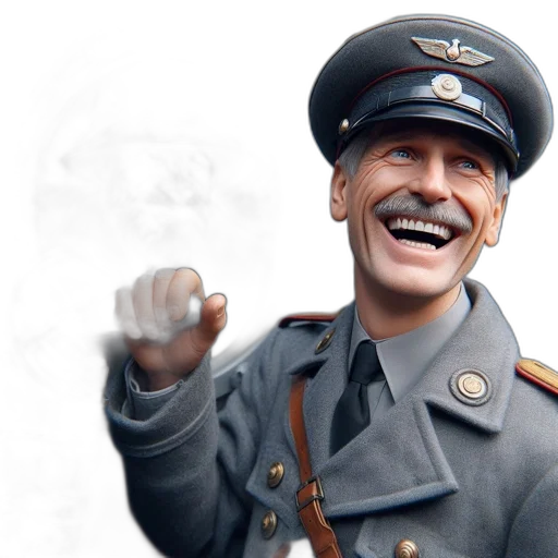 face, staff, hat, photorealistic transparent PNG cut-out
