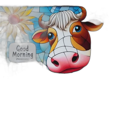 photorealistic, artistic, rendering, cow transparent PNG cut-out