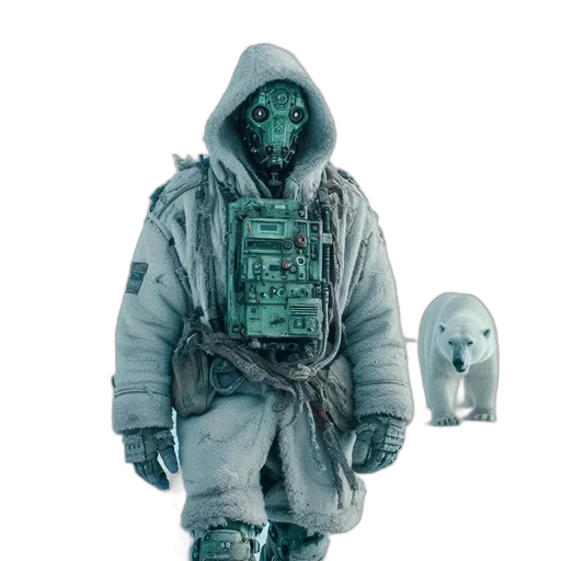 robot, jacket, mask, creature transparent PNG cut-out