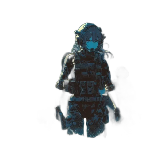 weapon, robot, mask, jacket transparent PNG cut-out