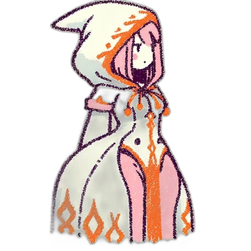 dress, jacket, creature, staff transparent PNG cut-out