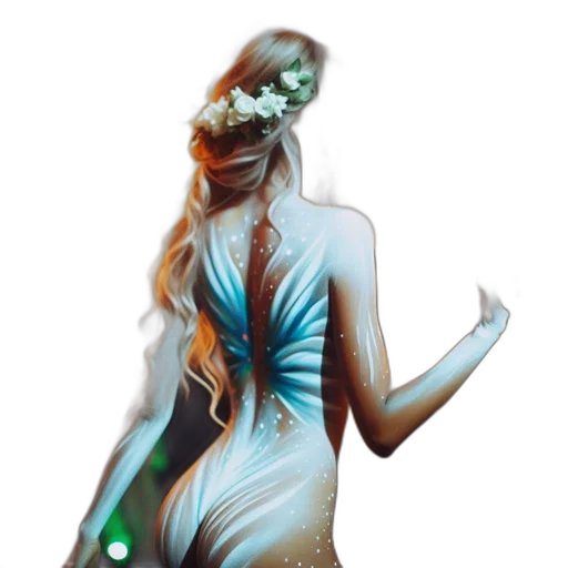 dress, jewelry, staff, mask transparent PNG cut-out