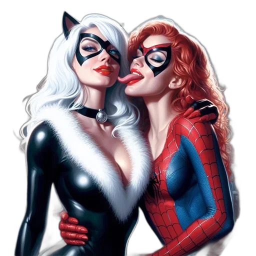 comic book art, concept art, cartoon, two transparent PNG cut-out