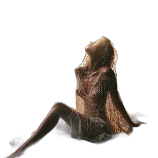 dress, creature, mask, hair transparent PNG cut-out