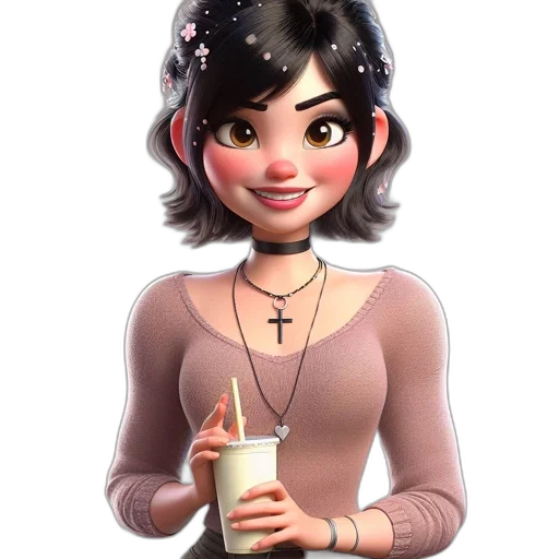 dress, jewelry, face, staff transparent PNG cut-out