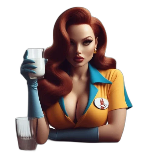 dress, robot, hair, bottle transparent PNG cut-out