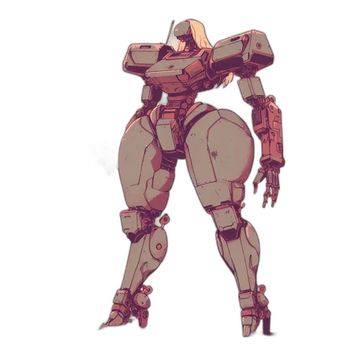 robot, weapon, concept art, pixel art transparent PNG cut-out