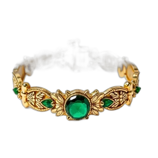 jewelry, crown, green, gold transparent PNG cut-out
