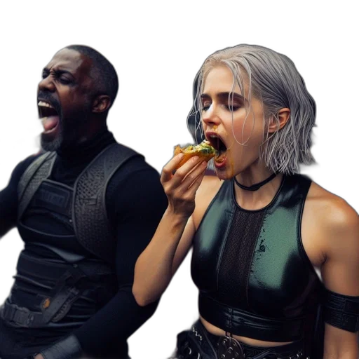 food, concept art, cyberpunk, 3d render transparent PNG cut-out