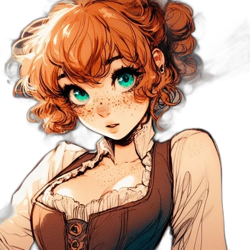 dress, staff, face, anime transparent PNG cut-out