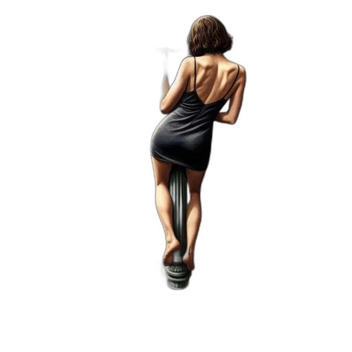 dress, shoes, jewelry, photorealistic transparent PNG cut-out