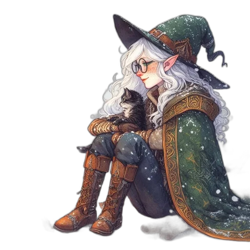 dragon, hat, sword, staff transparent PNG cut-out