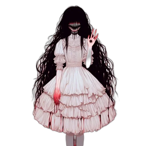 dress, mask, creature, hair transparent PNG cut-out