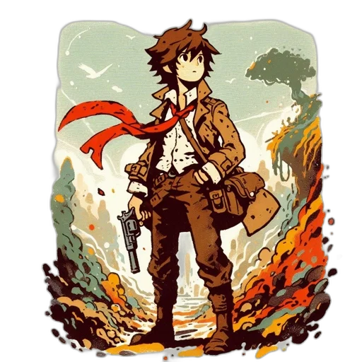weapon, jacket, staff, sword transparent PNG cut-out