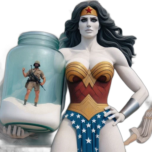 comic book art, concept art, large, statue transparent PNG cut-out
