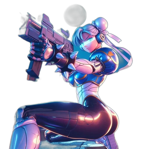 robot, weapon, staff, jacket transparent PNG cut-out