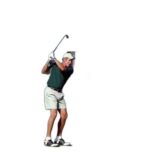 staff, 3d render, photorealistic, golfer transparent PNG cut-out