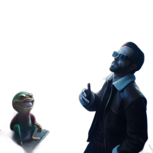 jacket, staff, robot, concept art transparent PNG cut-out