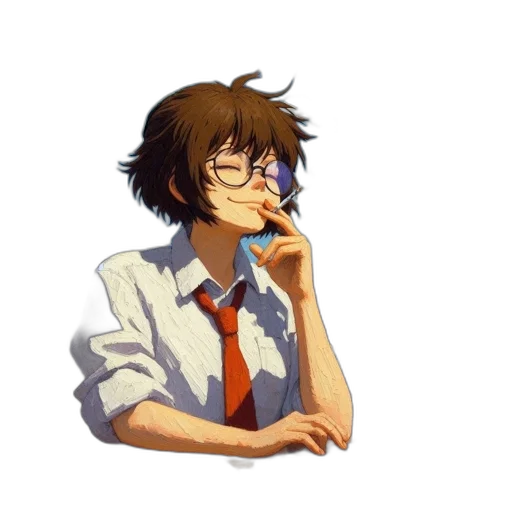 staff, pixel art, anime, vaporwave transparent PNG cut-out