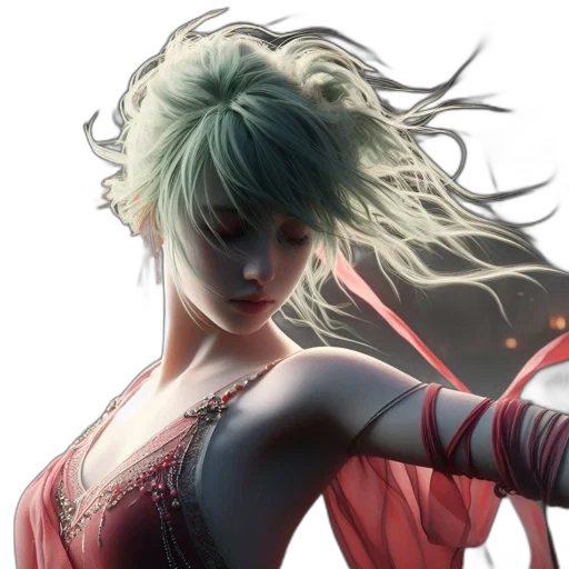 hair, concept art, fantasy art, photorealistic transparent PNG cut-out