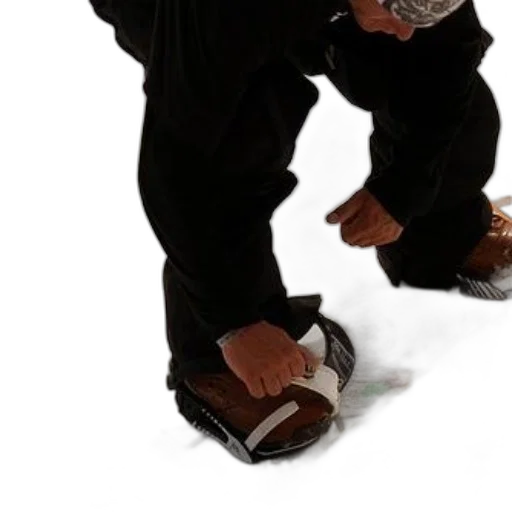 shoes, staff, jacket, photorealistic transparent PNG cut-out