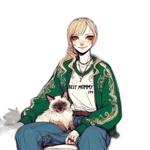 staff, jacket, animal, pixel art transparent PNG cut-out