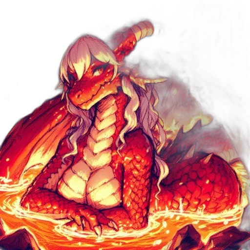 dragon, staff, creature, fantasy art transparent PNG cut-out