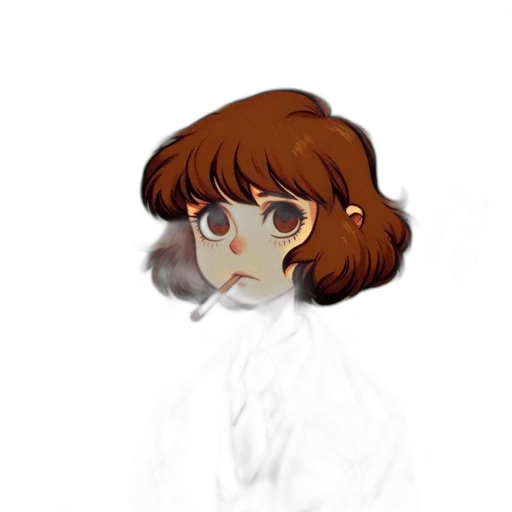 hair, face, creature, staff transparent PNG cut-out