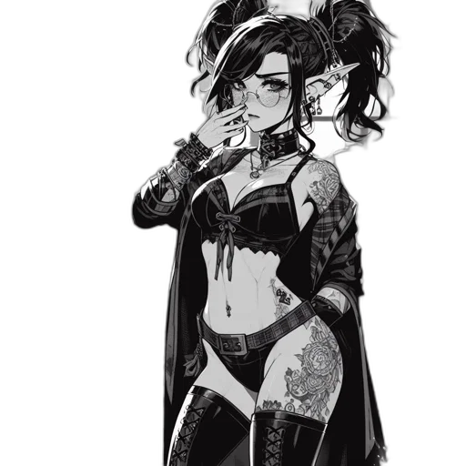 dress, mask, staff, comic book art transparent PNG cut-out