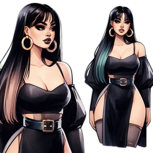 dress, concept art, comic book art, fantasy art transparent PNG cut-out