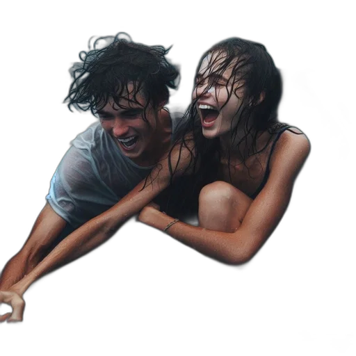 umbrella, hair, mask, photorealistic transparent PNG cut-out
