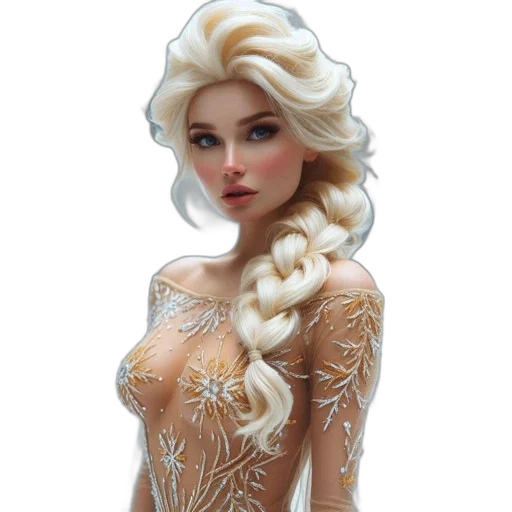 dress, jewelry, crown, fantasy art transparent PNG cut-out