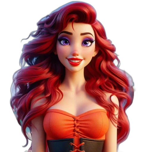 dress, cartoon, 3d render, fantasy art transparent PNG cut-out