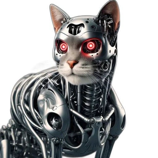 robot, animal, cyberpunk, 3d render transparent PNG cut-out