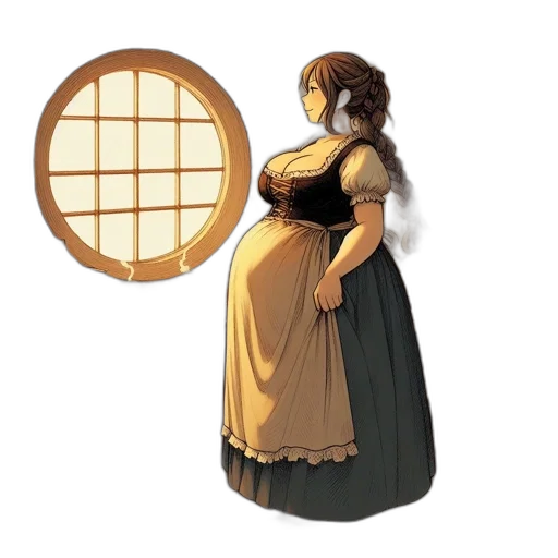 dress, staff, face, jewelry transparent PNG cut-out