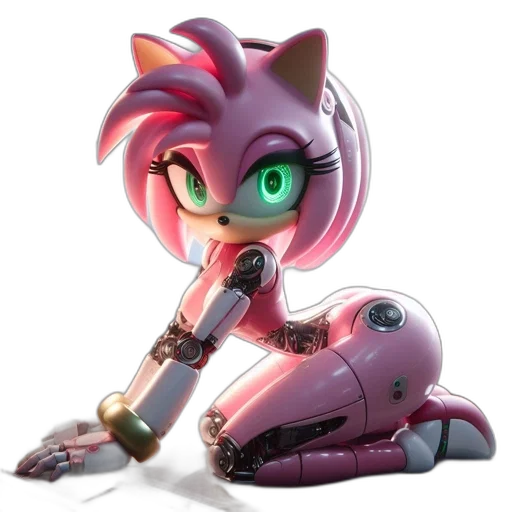 robot, weapon, staff, cyberpunk transparent PNG cut-out