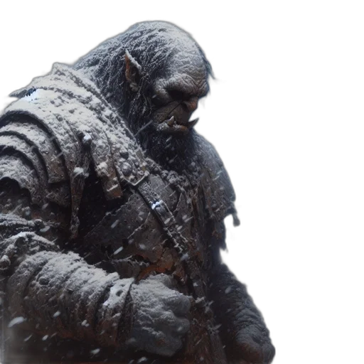 creature, sword, face, concept art transparent PNG cut-out