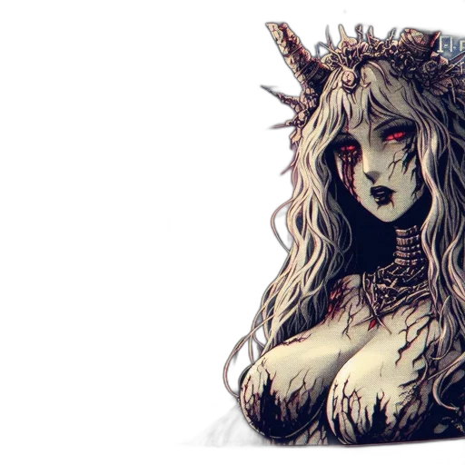 creature, crown, mask, hair transparent PNG cut-out