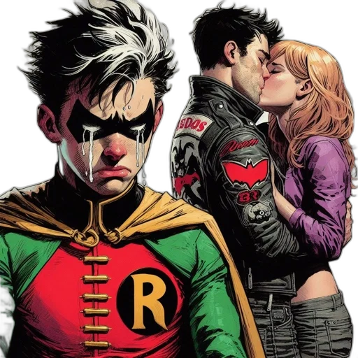 jacket, comic book art, concept art, red transparent PNG cut-out