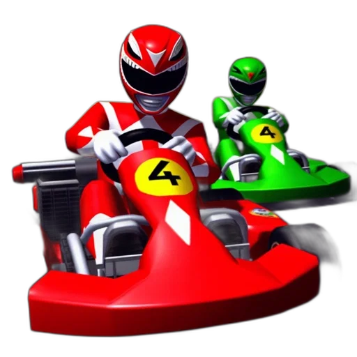 robot, 3d render, concept art, go-kart transparent PNG cut-out