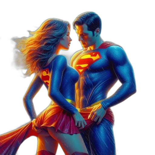 comic book art, concept art, fantasy art, neon lights transparent PNG cut-out