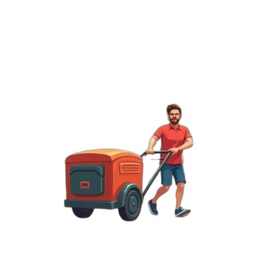 car, robot, staff, pixel art transparent PNG cut-out