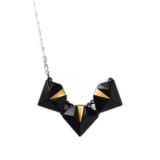 jewelry, 3d render, black, gold transparent PNG cut-out