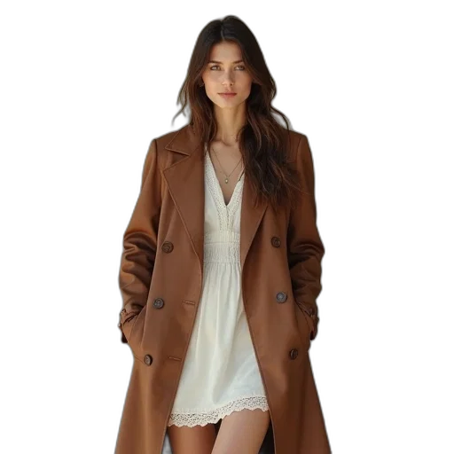 jacket, dress, earth tones, monochrome transparent PNG cut-out