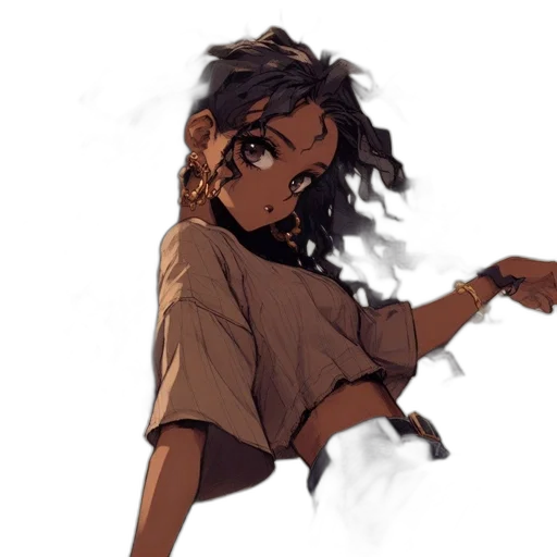 staff, dress, hair, weapon transparent PNG cut-out