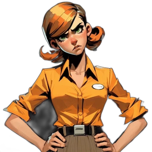 staff, jacket, face, comic book art transparent PNG cut-out