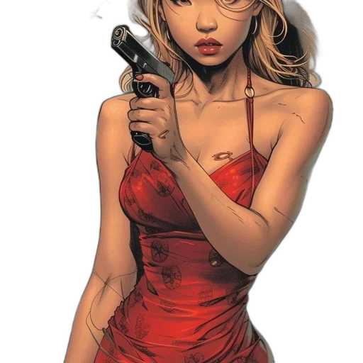 weapon, dress, staff, comic book art transparent PNG cut-out