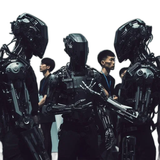 robot, cyberpunk, concept art, outer space transparent PNG cut-out